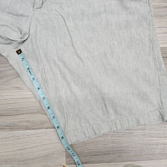 BANANA REPUBLIC Mens Beige Stripe Cotton Linen Chino Shorts Size 34 - Picture 3 of 5